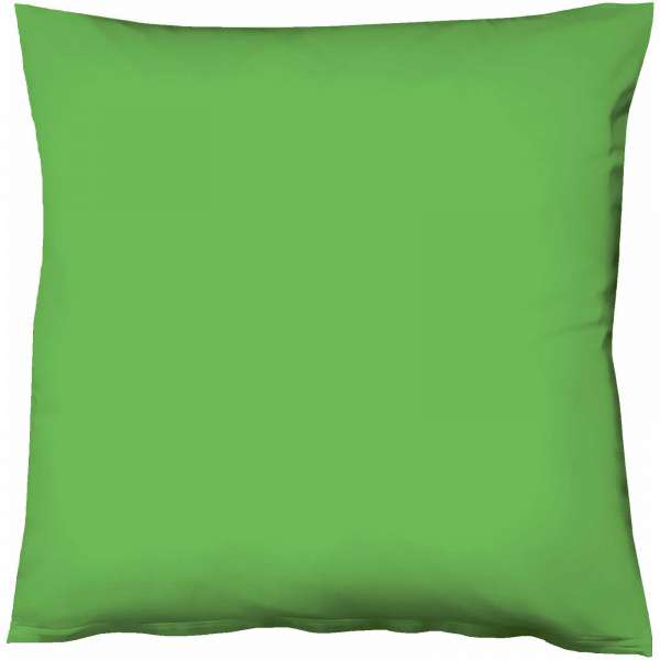 Fleuresse Mako-Satin-Kissenbezug uni colours, Farbe 7048 grasgrün, Größe 80x80 cm