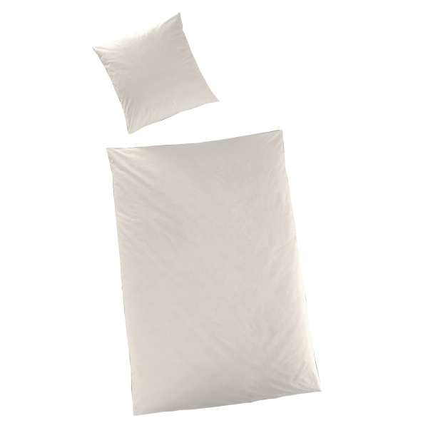 Hahn Haustextilien Luxus-Satin Bettwäsche uni Farbe champagner 135x200 cm