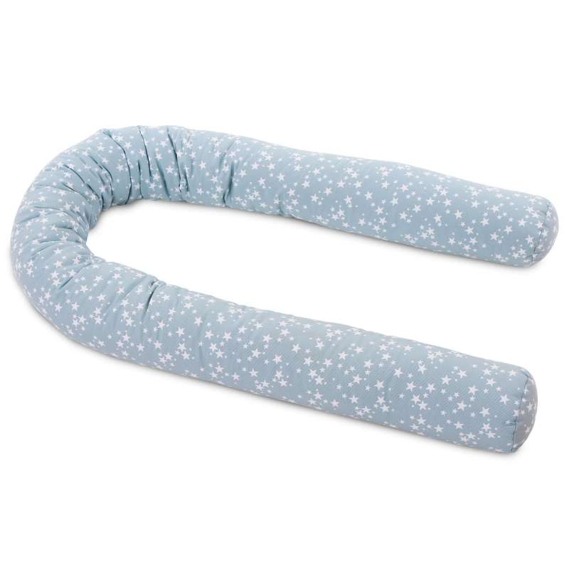 babybay Nestchenschlange Piqué für Kinderbetten, azurblau Sterne weiß