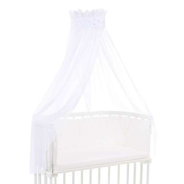 babybay Himmel Piqué mit Band für alle Modelle, weiß Sternemix sand/beere