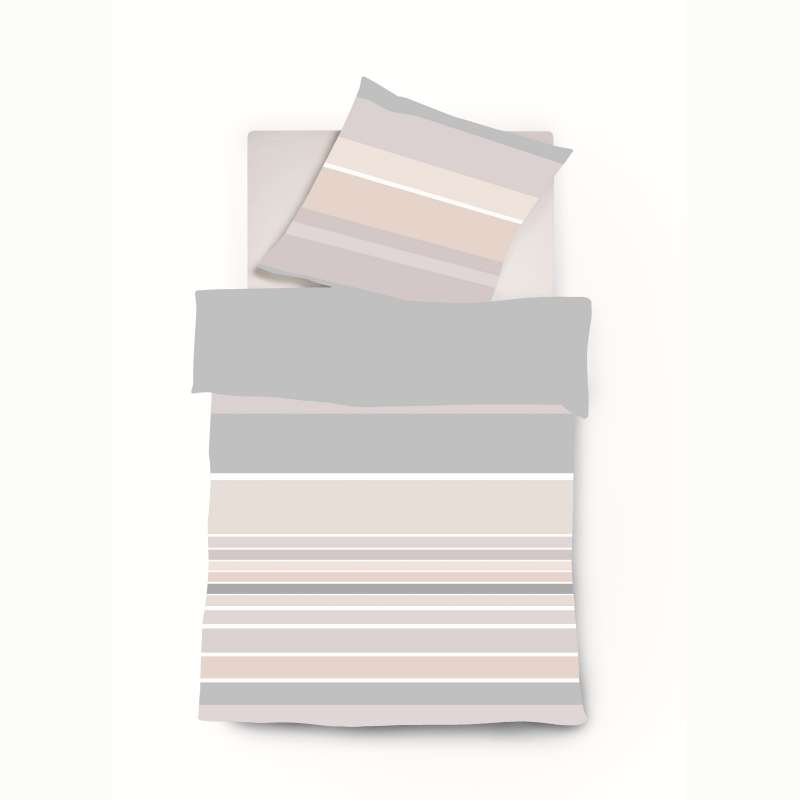 Fleuresse Black Premium Schweizer Satin Bettwäsche mit Uni Wendeseite hellgrau-creme