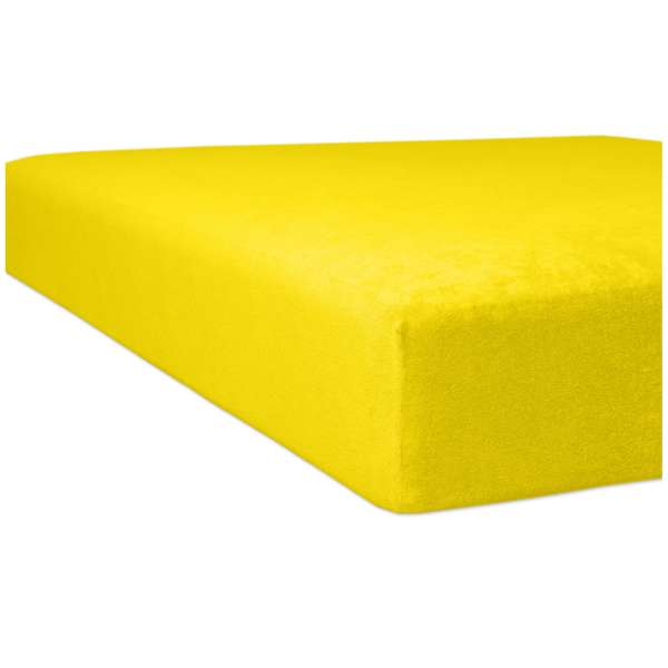 Kneer Flausch-Frottee Spannbetttuch für Matratzen bis 22 cm Höhe Qualität 10 Farbe mais