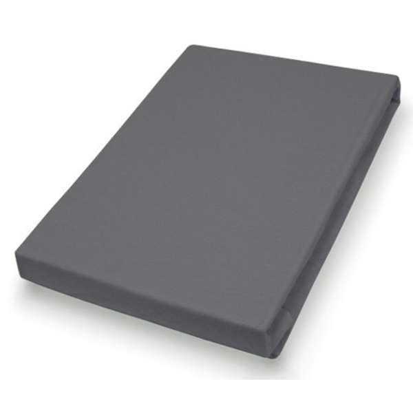 Hahn Haustextilien Jersey-Laken für Matratzentopper 180-200x200-220 cm anthrazit