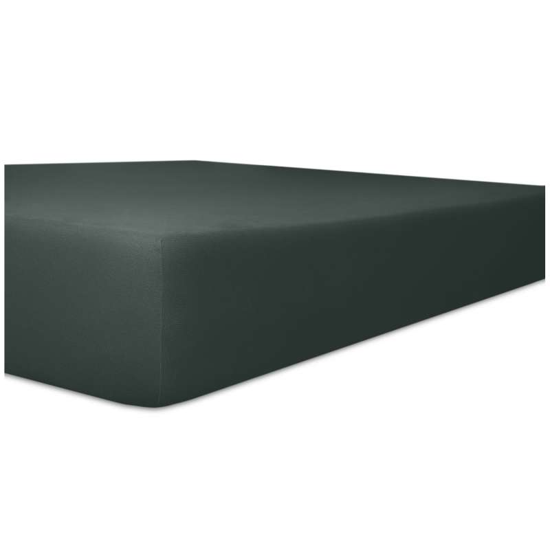 Kneer Vario-Stretch Spannbetttuch oneflex für Topper 4-12 cm Höhe Qualität 22 Farbe schwarz