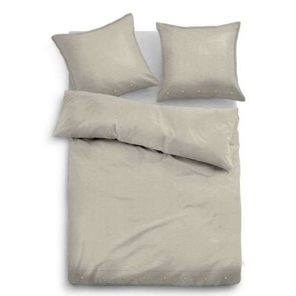 Tom Tailor GOTS Leinen Bettwäsche, Größe 155x220/40x40/80x80 cm, 3 teilig, sand
