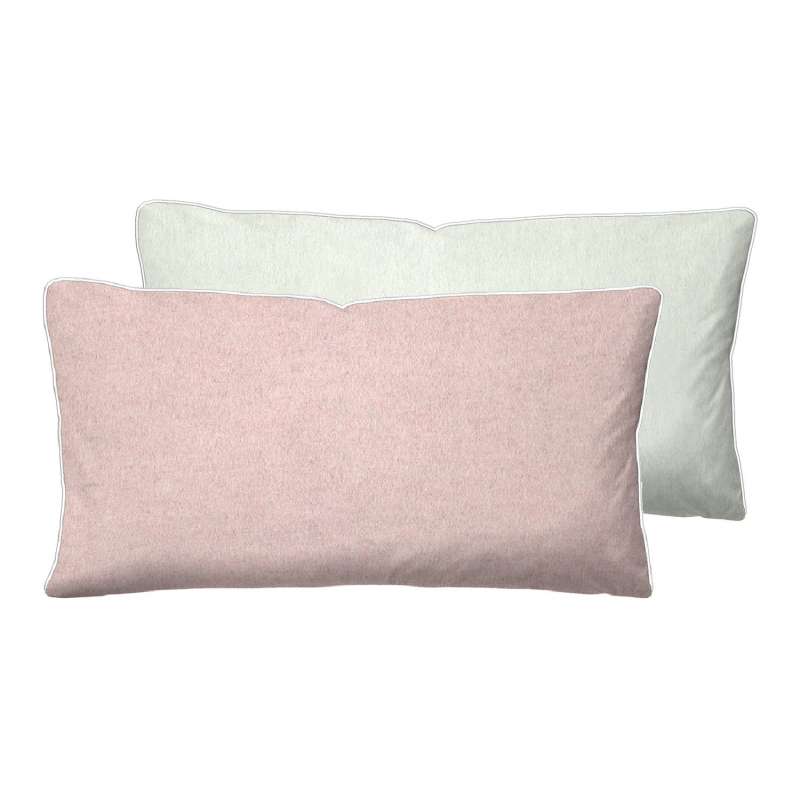 Biberna Melange Flanell-Wendekissenbezug 0840500-111, Größe 40x80 cm, hellrosa