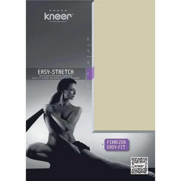 Kneer Nackenstützkissen-Fixbezug Easy-Stretch Q25 Farbe kiesel 30/60x40/70 cm