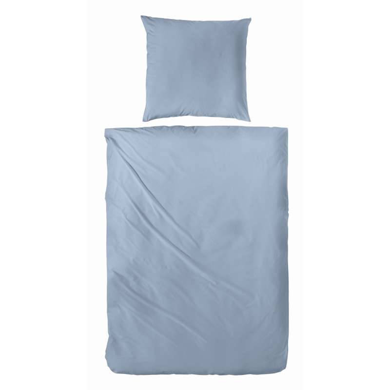 Hahn Haustextilien Luxus-Satin Bettwäsche uni Farbe rauchblau Größe 200x200 cm