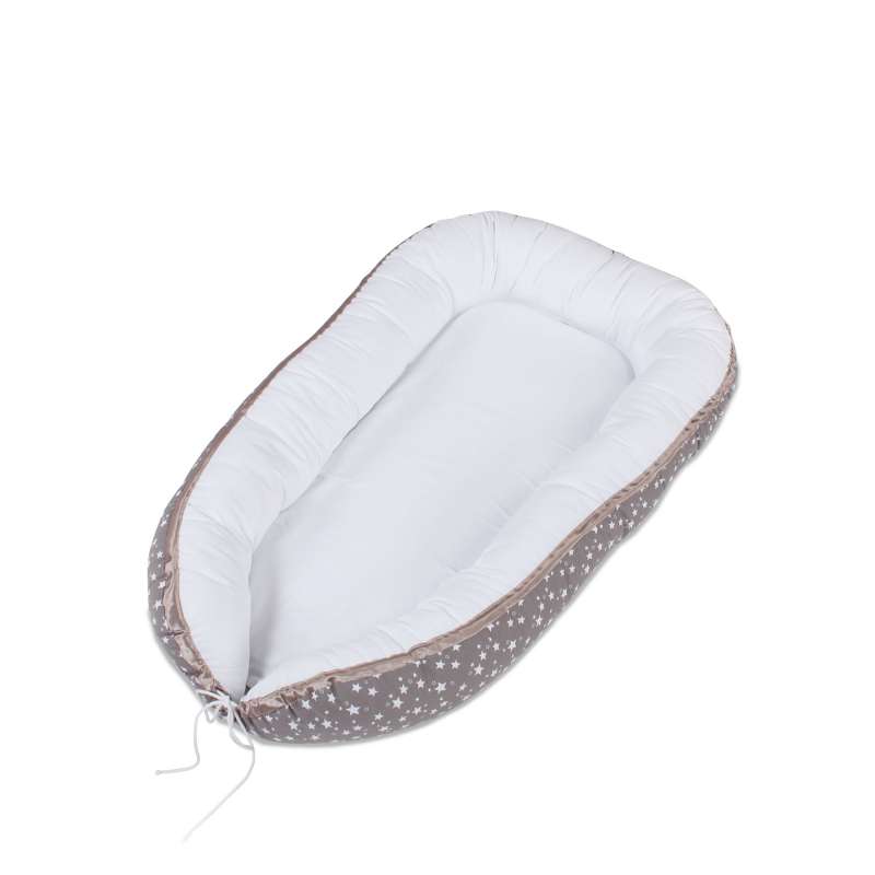 babybay Kuschelnest, taupe Sterne weiß