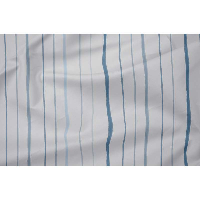 Hahn Haustextilien Baumwoll Summer-Set bleu Decke uni 150x220 cm + Kissenbezug gemustert 80x80 cm