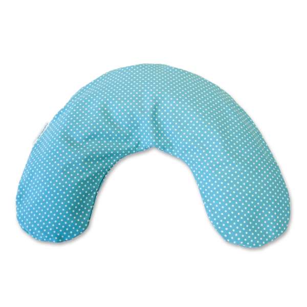 Theraline Reisekissen Nackenkissen Nackenhörnchen Feinköper Punkte türkis 100x21 cm