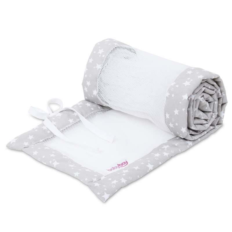 babybay Nestchen Mesh-Piqué passend für Modell Boxspring XXL, perlgrau Sterne weiß