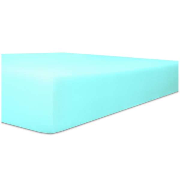 Kneer Easy Stretch Spannbetttuch für Matratzen bis 30 cm Höhe Q25 Farbe aqua, Größe 90-100x200-220 c