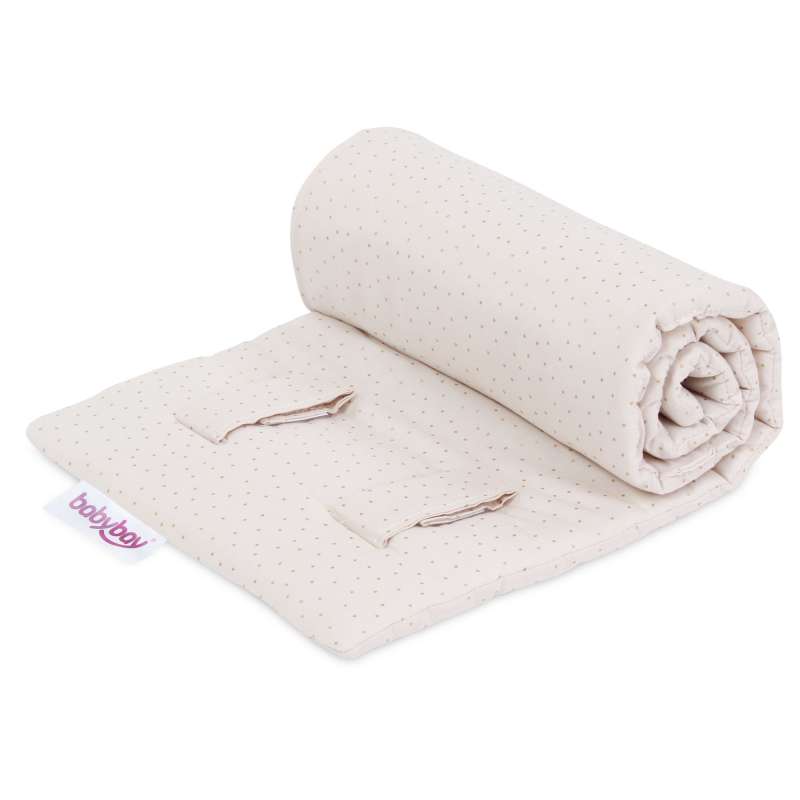 babybay Gitterschutz Organic Cotton Royal für Verschlussgitter alle Modelle, beige Glitzerpunkte gol