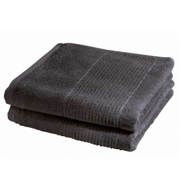 Fleuresse Frottier Duschtuch 2-er Set Größe 70x140 cm, Farbe 17 anthrazit