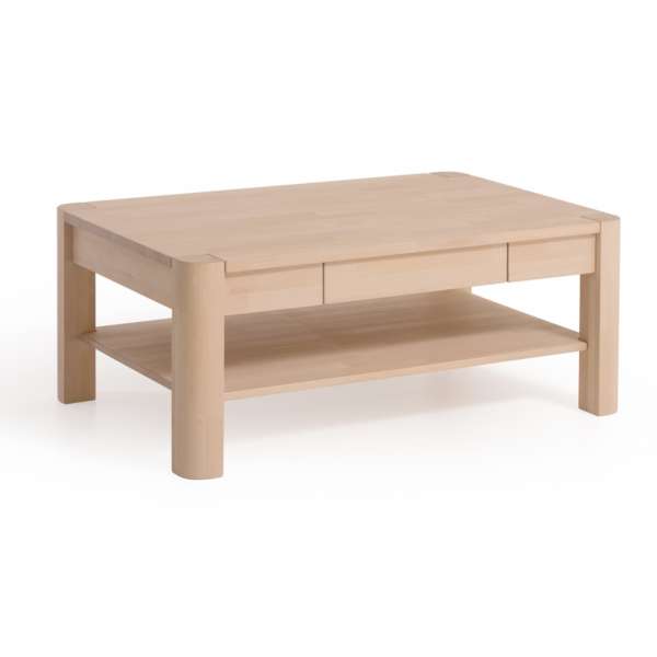 DICO Möbel Couchtisch CS 400 B Massivholz Buche/Wildeiche Größe 120x80 cm mit Ablage und Schublade