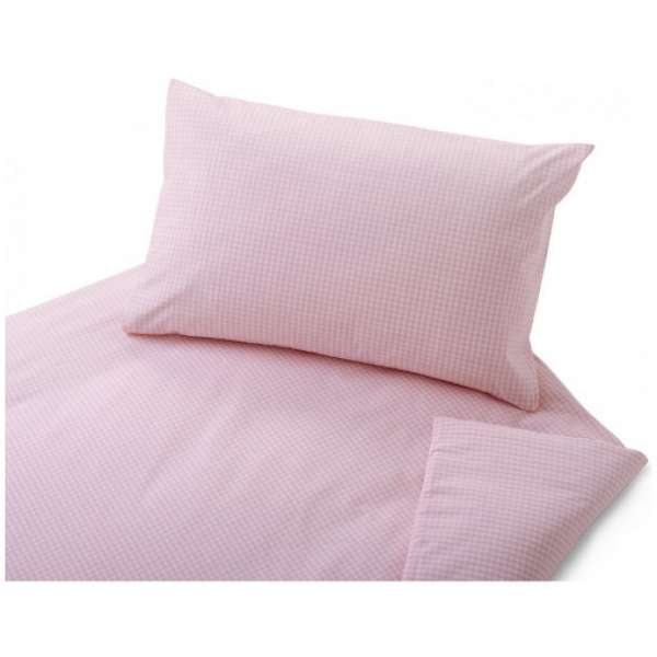 Cotonea Feinzwirn Kinder-Bettwäsche Vichy kbA Größe 100x135 cm rosa