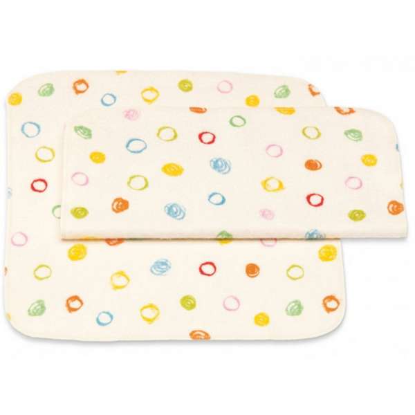 Cotonea Bio-Baumwolle Moltontuch Kritzelkreise Spucktuch kbA, Größe 40x40 cm 2er Pack