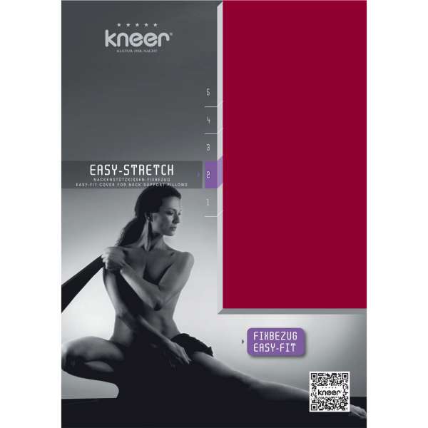 Kneer Nackenstützkissen-Fixbezug Easy-Stretch Q25 Farbe karmin 30/60x40/70 cm