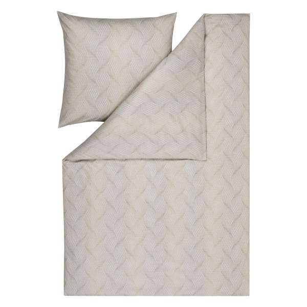 Estella Mako-Interlock-Jersey-Bettwäsche Ruben Größe 155x220/80x80 cm 2-teilig, creme