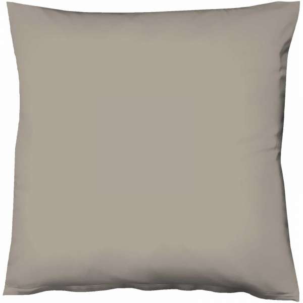 Fleuresse Mako-Satin-Kissenbezug uni colours taupe 9042