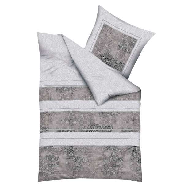Kaeppel Mako Satin Bettwäsche Favourite, Größe 135x200+80x80 cm, platin
