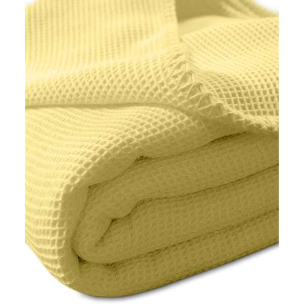 Kneer la Diva Pique Decke Qualität 91 Farbe sonne Größe 240x220 cm Kuscheldecke