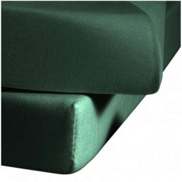 Fleuresse Mako-Jersey-Spannlaken Jenny C Farbe jagdgrün 7060 Größe 100x200 cm