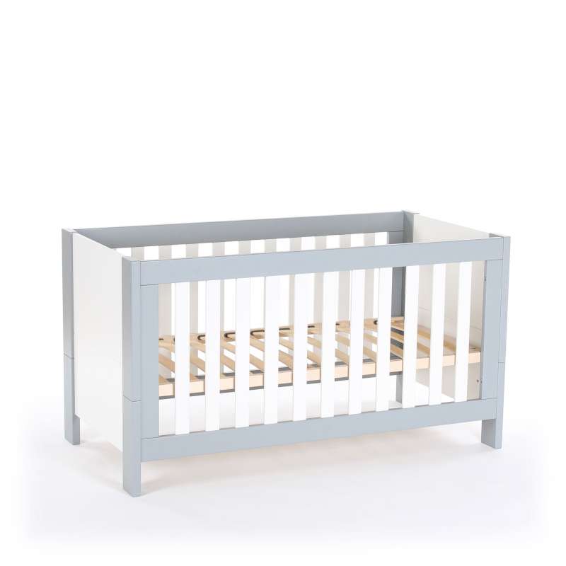 babybay Kinder -und Beistellbett All in One 140x70, hellgrau/weiß lackiert