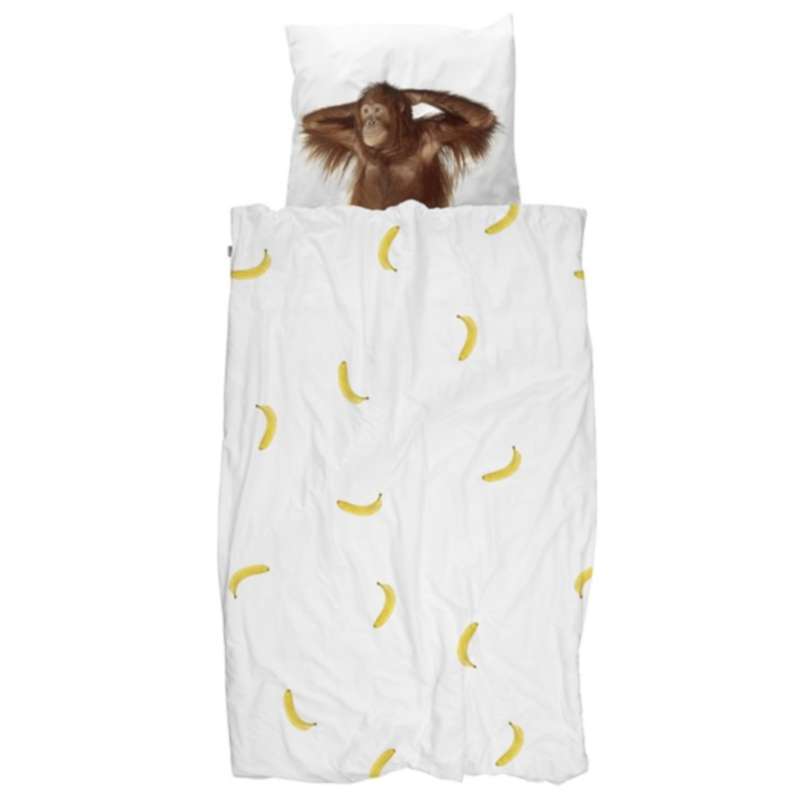 Snurk Bettwäsche Banana Monkey Größe 135x200/80x80 cm