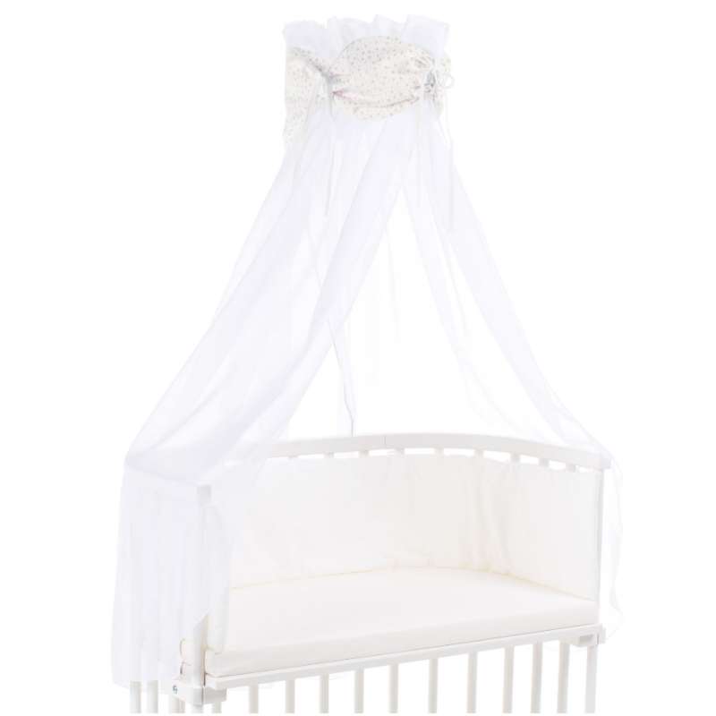 babybay Himmel Organic Cotton mit Schleife alle Modelle weiß Glitzersterne rosé