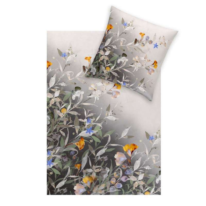 Estella Natürlich Estella Mako-Satin Bio, 135x200 cm+80x80 cm, salbei