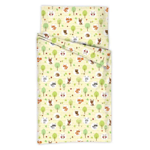 Kindertraum Kinderbettwäsche Kleine Waldbewohner, Größe 100x135 + 40x60 cm, natur