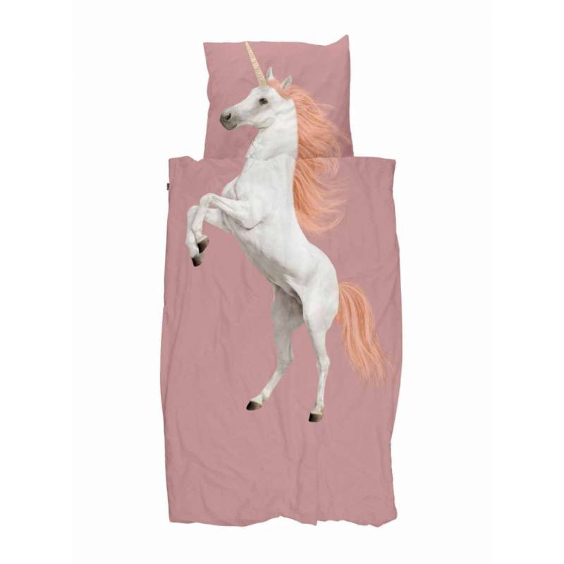Snurk Bettwäsche Einhorn Dusty Pink, 135 x 200 cm, inkl. 1 Kissenbezug 80 x 80 cm