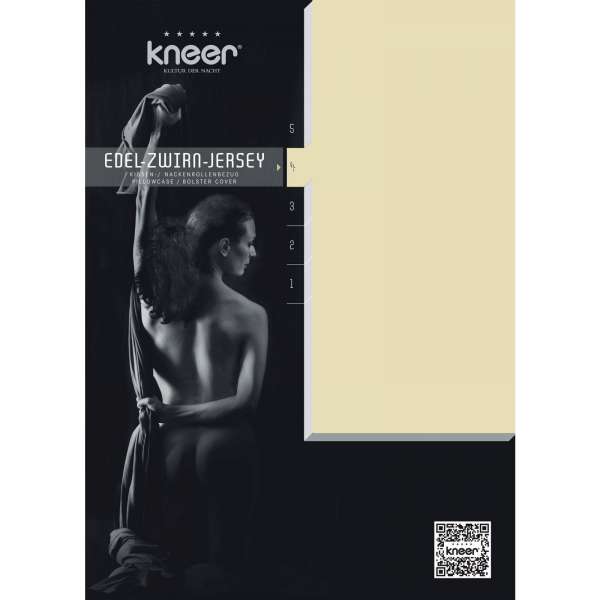 Kneer Edel-Zwirn-Jersey Kissenbezug Q20 Farbe kiesel Größe 40x80 cm