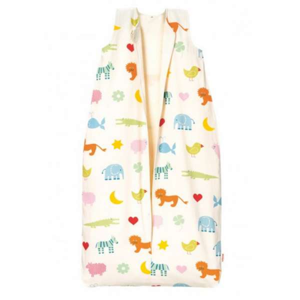 Cotonea Bio-Baumwolle Kinderschlafsack mit Flanellfutter Design Arche Noah