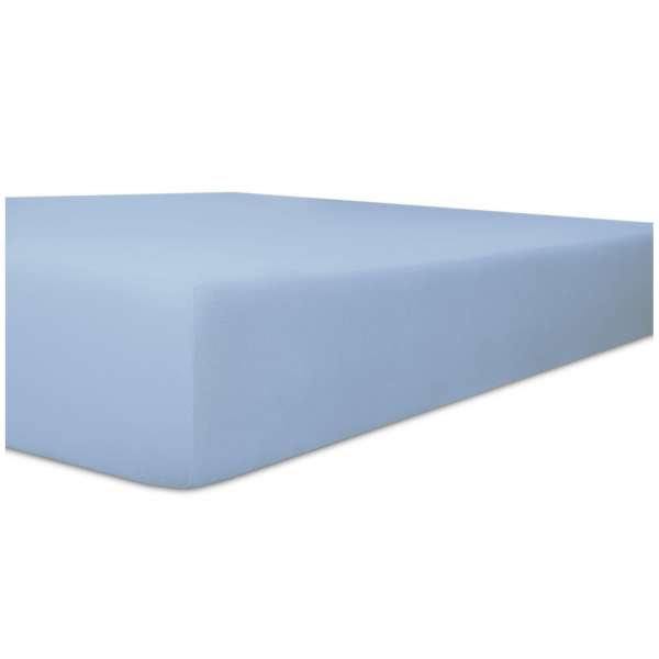 Kneer Exclusiv Stretch Spannbetttuch für hohe Matratzen & Wasserbetten Qualität 93 Farbe eisblau
