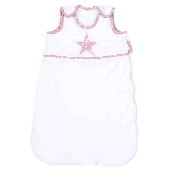 babybay Schlafsack Organic Cotton, weiß Applikation Stern beere Sterne weiß