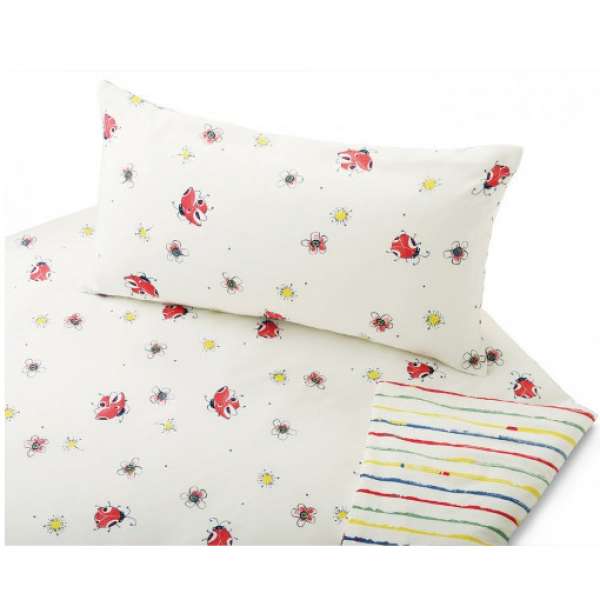 Cotonea Satin Kinder Wendebettwäsche Marini/Stripy 80x80+35x40 cm