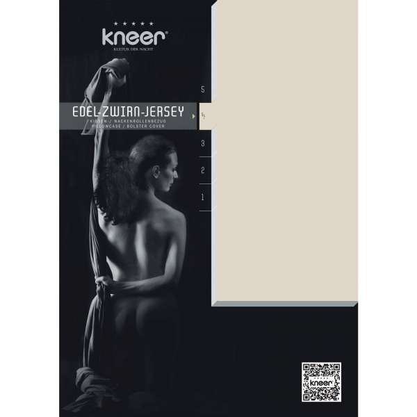 Kneer Edel-Zwirn-Jersey Kissenbezug Q20 Farbe leinen Größe 40x80 cm