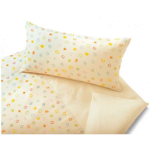 Cotonea Bio-Baumwolle Satin Kinder-Bettwäsche Kritzelkreise Größe 100x135 + 40x60 cm Kissenbezug
