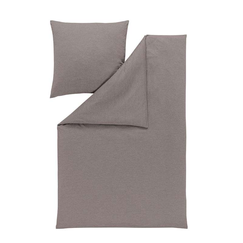 Estella Mako-Interlock-Jersey-Bettwäsche Takoma Größe 135x200/80x80 cm, taupe