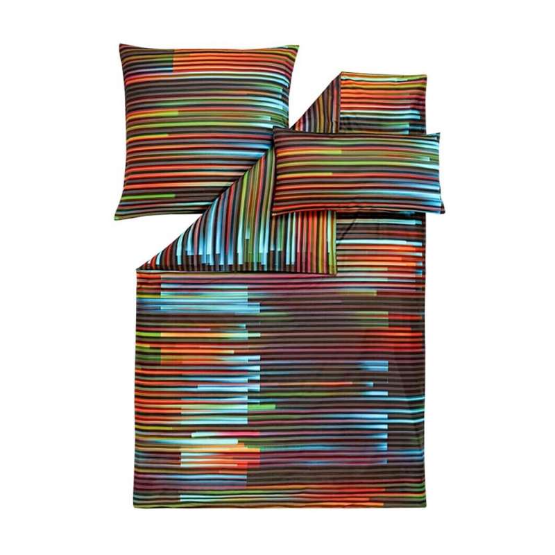 Estella Mako-Satin Bettwäsche Limited Edition Farbrausch, 155 x 220, orange