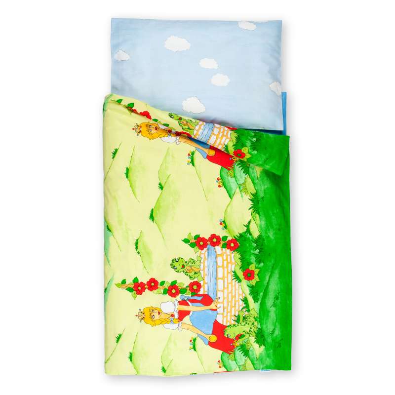 Kindertraum Wende-Kinderbettwäsche Froschkönig, Größe 100x135 + 40x60 cm, multi