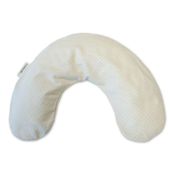 Theraline Reisekissen Nackenkissen Nackenhörnchen Feinköper Punkte beige 100x21 cm