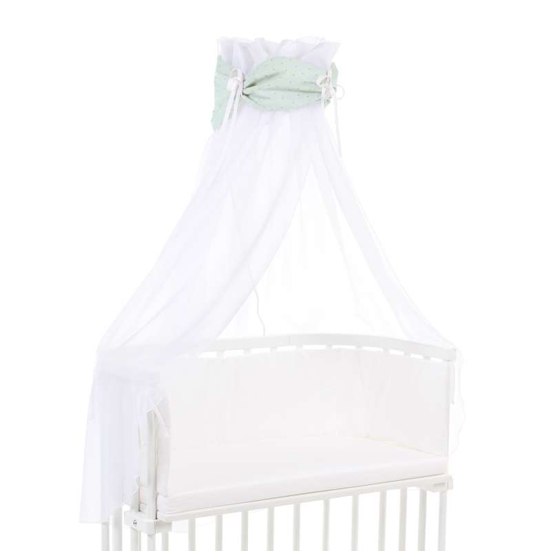 babybay Himmel Organic Cotton Royal mit Schleife passend für alle Modelle, mint Glitzerpunkte gold