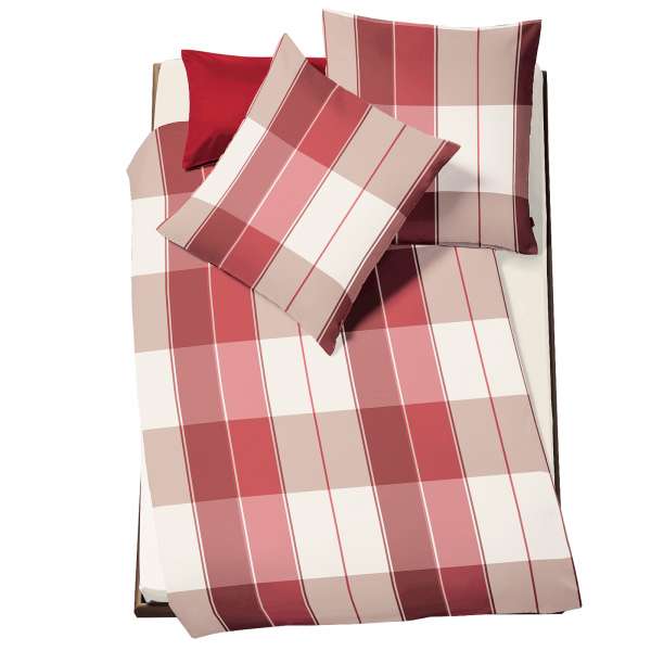Fleuresse Flanell Bettwäsche Lech Größe 135x200 cm Farbe burgund