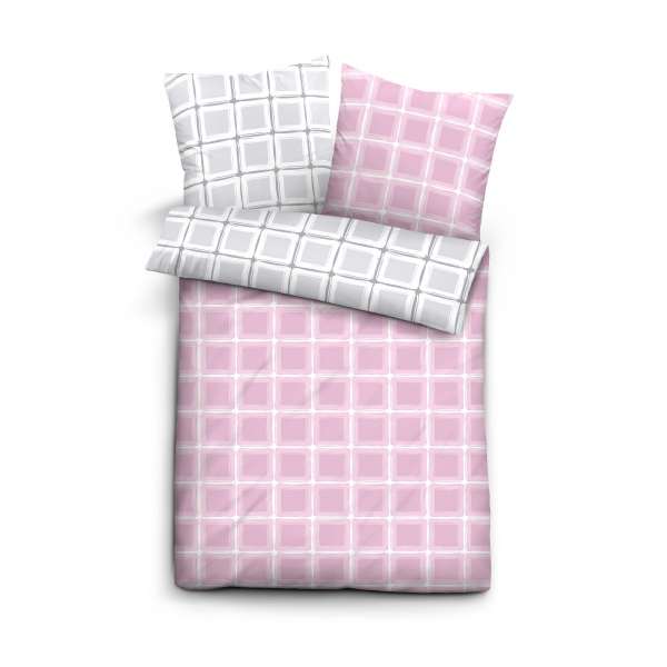Castell Baumwoll Satin Bettwäsche 60889-111 Größe 135x200/80x80 cm rosé