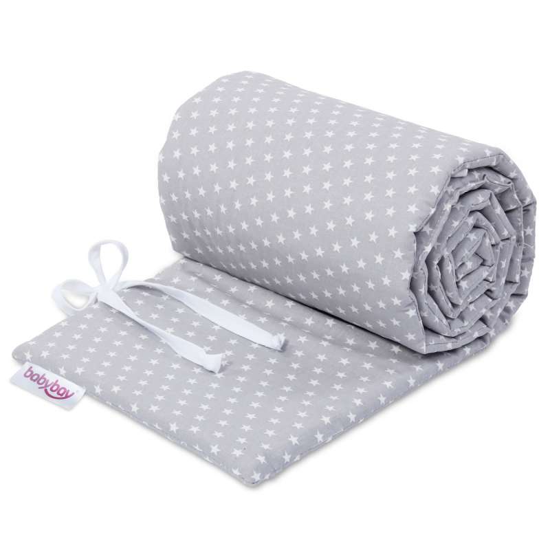 babybay Nestchen Organic Cotton passend für Modell Boxspring XXL, lichtgrau Sterne weiß