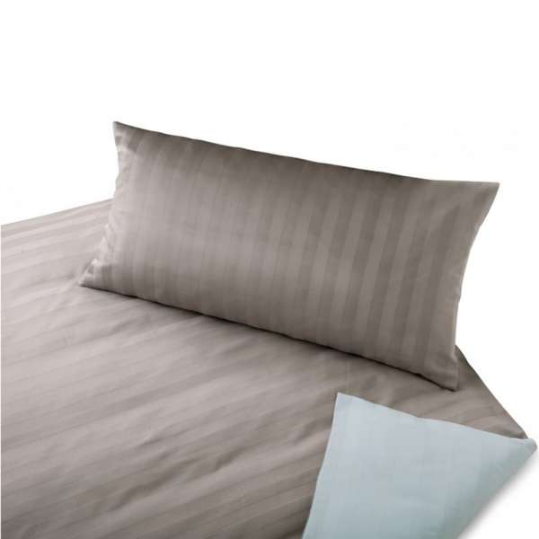 Cotonea Satin Bettwäsche Linea muskat/hellblau 135x200 + 80x80 cm